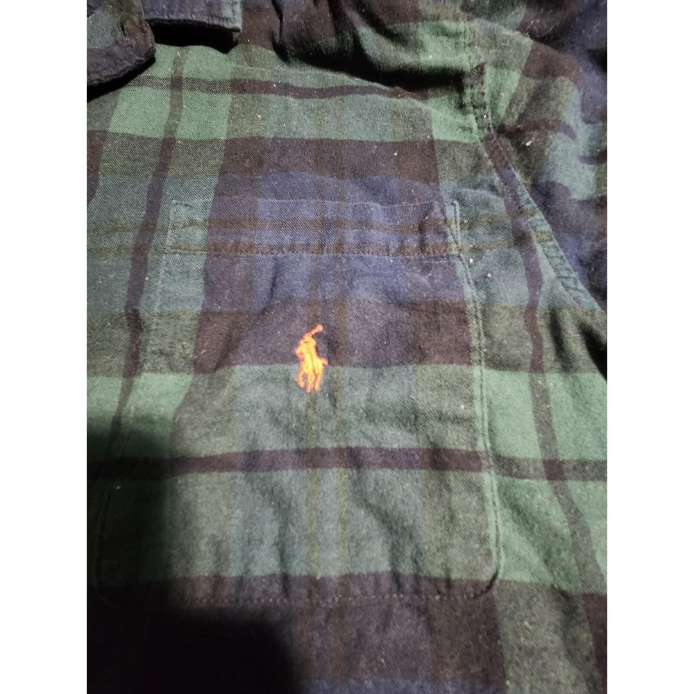 Polo Ralph Lauren Sleepwear‎ shirt Button down green blue plaid size M medium - Picture 4 of 8